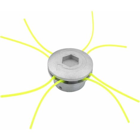 Cabezal de desbrozadora universal, cabezal de hilo de aluminio, accesorio de desbrozadora de 4 hilos para cortacésped, 72 x 44,5 mm (1/5)