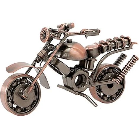 Iron Motorcycle Model ,Motorcycle Modern Ornaments,Harley Motorcycle Model,for Home Desk Decoration, Boyfriend Photography Props,Birthday Christmas Gift,Copper Red (1/3)