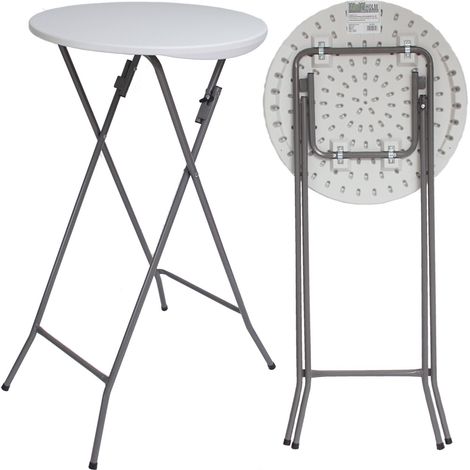 Stehtisch weiß Ø 60cm klappbar Partytisch Bistrotisch Klapptisch Biertisch (1/5)