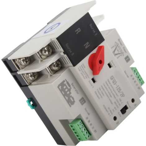 Commutateur de transfert automatique double alimentation 2P ignifugé pour générateur AC220V 100A (1/5)