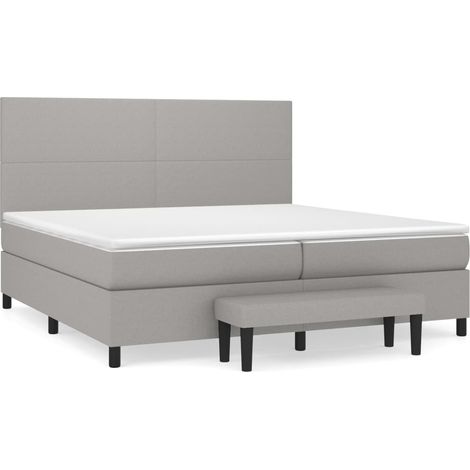 Maison Exclusive - Giroletto a Molle con Materasso Grigio Chiaro 200x200cm Tessuto (1/5)
