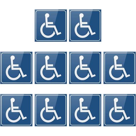 Ecleanfy - Autocollants pour fauteuil roulant pour personnes handicapées, panneau handicap, autocollant, 3''/4'' (2 tailles)