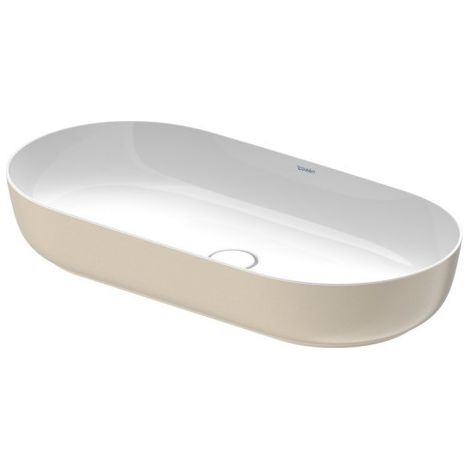 Duravit Luv lavabo 80x40cm, sans trop-plein, sans trou de coulée banc, sans trou de coulée, poncé, couleur extérieure sable mat soyeux mat, Coloris: Blanc - 0379802100