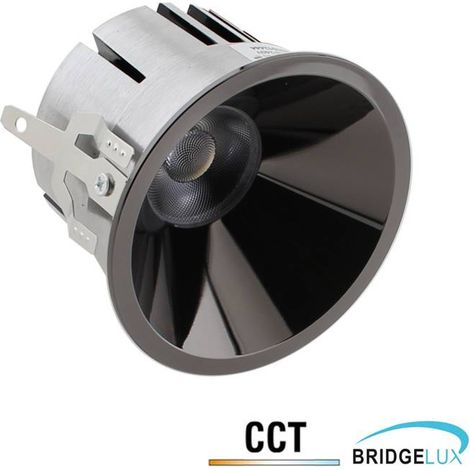 Downlight Led MOOK BRIDGELUX Chip, 12W, UGR 19, 24º, 3CCT, negro cromo, 3000-4000-6000K