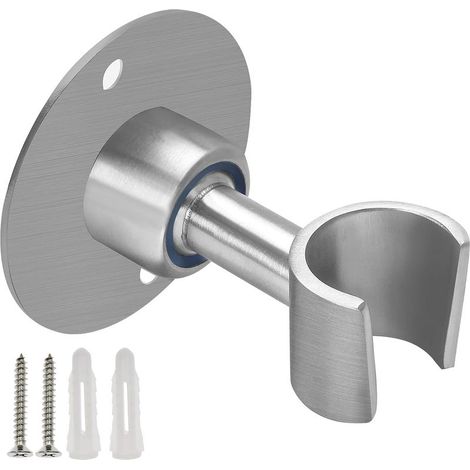 Support de pommeau de douche en acier inoxydable, réglable à 360 °, support mural en métal SUS 304 (installation à vis) (1/5)