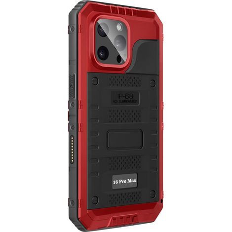 Coque étanche - AVIZAR - iPhone 16 Pro Max - Silicone - IP68 - Antichoc Rouge