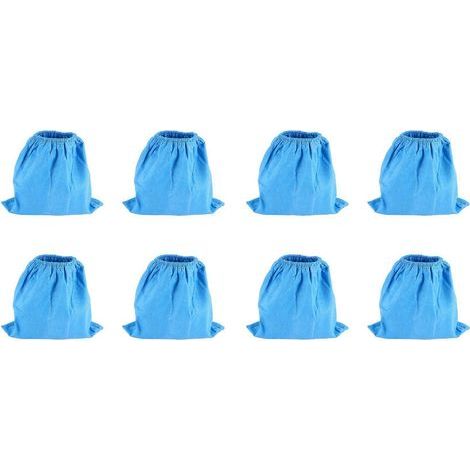 Lot de 8 sacs filtrants textiles de rechange pour aspirateur Kärcher MV1, WD1, WD2, WD3 et SE4001 : sacs compatibles lavables. (1/5)