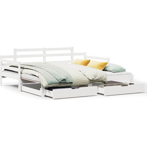Maison Exclusive - Sofá cama nido con cajones sin colchón blanco