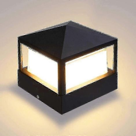 Lampe sur poteau, pilier, lampe de portail, lampe d'extérieur, colonne lumineuse, villa, étanche IP65, aluminium, éclairage paysager, portail, clôture, entrée, blanc chaud ( )