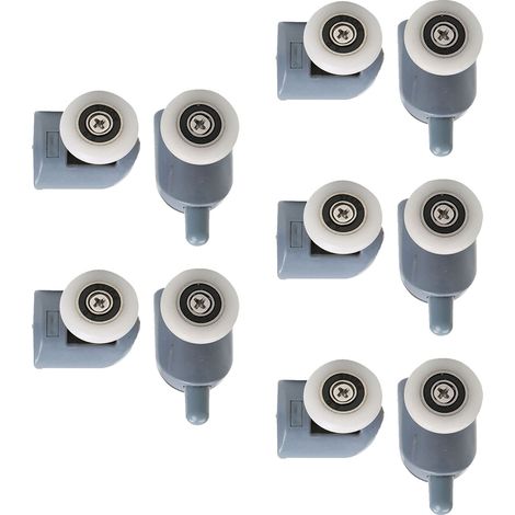 10 galets de porte de douche silencieux, roulettes de remplacement haut et bas pour porte vitrée de salle de bain et spa (1/5)