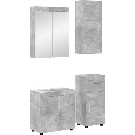Juego de muebles de baño TULUM 4 pcs Gris Concreto vidaXL