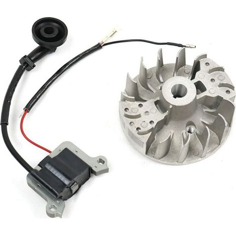 Bobine d'allumage et volant d'inertie pour tondeuse à gazon 43 cc 52 cc, système d'allumage haute tension, performance de démarrage fiable du moteur (C) (1/5)