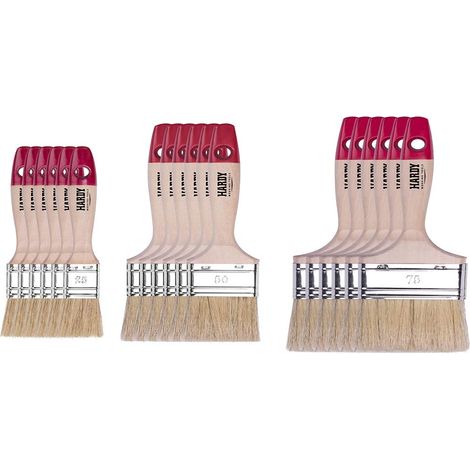 Set de pinceaux Plats 18 pièces, 6 pièces – 25, 50, 75 mm de Largeur, Pinceaux Peintres Set avec Manche en Bois, Pinceaux Vernis Série 36, 18PCS, pinceaux A0285-030500 (1/5)