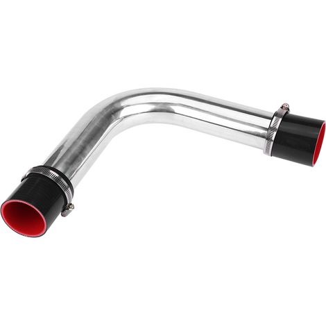 Turbo Universel Coude 90° Tuyau Aluminium Intercooler avec 2 Durites Silicone et 4 Colliers (70mm) (1/5)