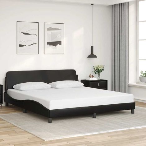 Bettgestell "Dover" Schwarz 180x200 cm Kunstleder