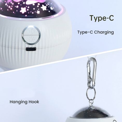 Ventilateur projecteur multifonctionnel 3 en 1 portable avec projecteur et lumière, rechargeable par USB, avec télécommande, idéal pour chambre d'enfant ou éclairage extérieur de plafond. (1/5)
