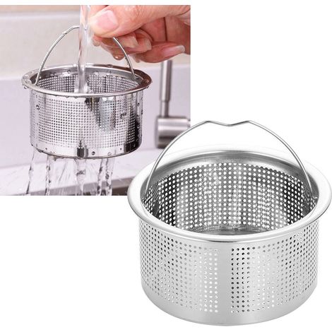 Crépine d'évier de cuisine avec poignée en panier à tasse profonde diamètre extérieur pouces 304 3 acier inoxydable (1/5)