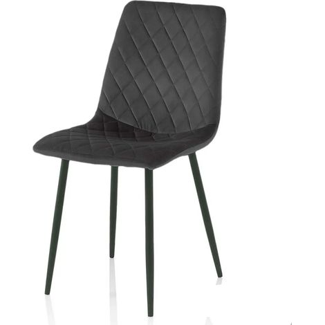 Set 4 sedie imbottite nero cm 44x41x88h