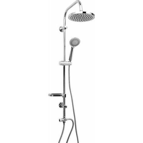 Colonne de douche - ROUSSEAU - Tulum 2 - Tête de douche Ø 200mm - Inox chromé - Anti-calcaire