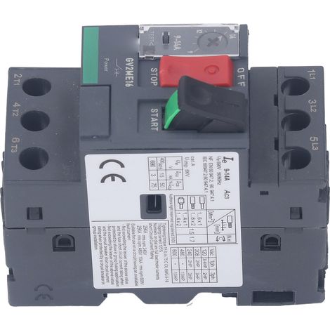 Disjoncteur de moteur, Protection contre les surcharges, bouton de démarrage manuel thermique et magnétique, montage sur Rail AC690V GV2-ME16 9-14A