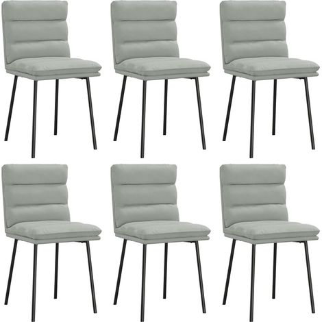 Lot de 6 Chaises à manger,Chaise de cuisine gris clair velours CFW66681 (1/5)