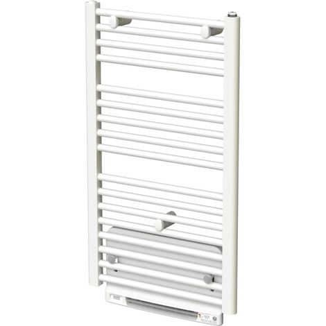 Sèche-serviettes eau chaude acier TAHITI Blanc 842W + Soufflant Speed'Air - Finimetal (1/4)