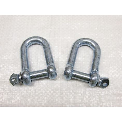 x2 7/8" x 1" Galvanised Commercial Dee Shackles - Chain Connector Caravan Tether (1/2)