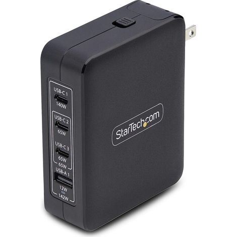 StarTech.com USB-C/USB-A Wandladegerät GAN PD 140W 3xUSB-C/1xUSB-A - Internationales Laptop-Ladegerät - Typ C PD 3.1 (1/5)