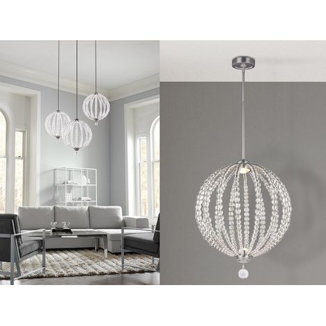 Elstead Oberlin - LED 2 Light Large Spherical Deckenanhänger Satin Nickel (1/5)