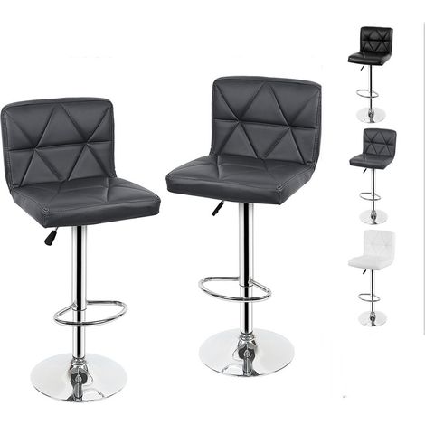 Lot de 2 tabourets de bar gris (1/5)