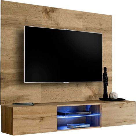 Ensemble Meuble TV 2 Portes "Switch" 180cm Naturel (1/4)