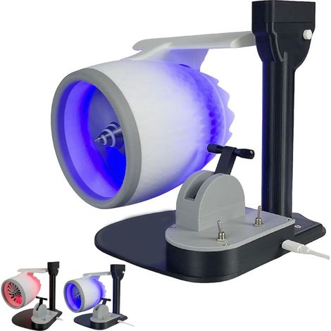 Ventilatore da tavolo TurboJet Pro con umidificatore, motore a getto, compatto e potente. (1/5)