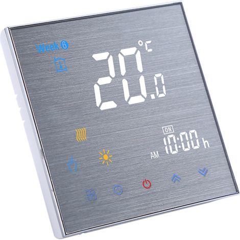 Thermostat de chauffage pour chaudière eau/gaz régulateur de température numérique grand écran LCD commande bouton tactile 5A (1/5)