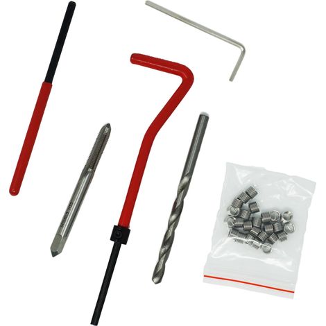 Dapetz ® Thread Repair Kit 15pcs Helicoil Insert Sleeves Metric Restoring Thread Repair Tools Wire Insert Kit Compatible Hand Tool Set for Auto Repairing M12 X 1.75 X 16.3mm Stainless Steel Tap Drill (1/5)