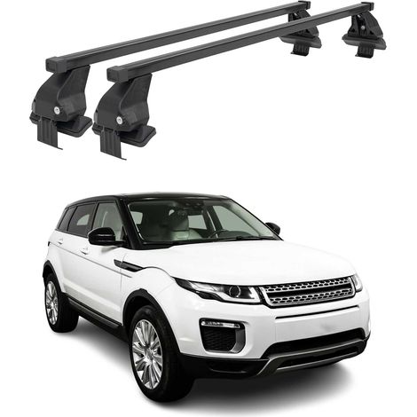 OMAC Dachträger Querträger Stahl für Land Rover Range Rover Evoque I L538 2012-2018 – Abschließbar – City-Crash-getestet – DIN 75302:2019 – ISO/PAS 11154:2006 – Max. 50 kg Schwarz (1/5)