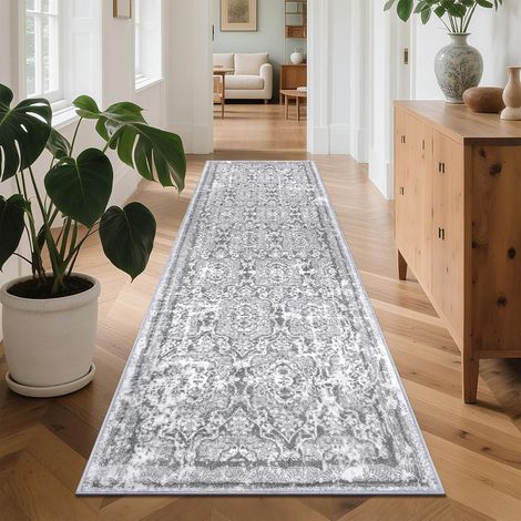 Tapis Couloir Extra Long, 75 x 305 Absorbant Tapis Cuisine Devant Evier Antidérapant et Lavable en Machine Tapis de Couloir Doux Bohème Tapis de Passage pour Couloir, Porte, Cuisine, Entrée (1/5)