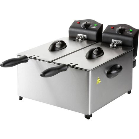DOMO DO560FR Friteuse double 3500 tr/min W voyant lumineux acier inoxydable, noir (1/4)