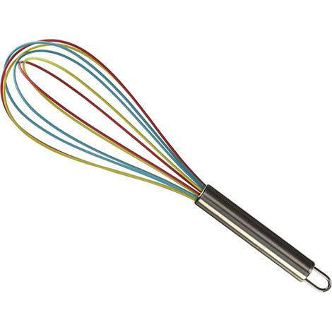 Fouet à Œufs - Silicone Alimentaire - Poignée Acier Inoxydable - 8 10 12 Pouces - Lot de 1 (1/5)