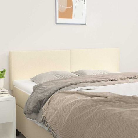 vidaXL Cabeceros crema 144x5x78/88 cm cuero sintético (1/5)