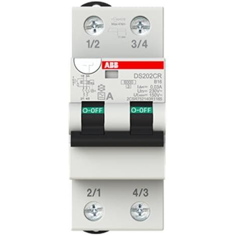 ABB DS202CR B16 A30 Leitungsschutzschalter neutral 16A 400V