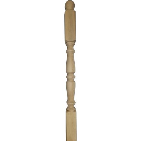 Colonna caposcala per scala in legno di faggio tornito cm 9 x 9 x 119 (1/4)