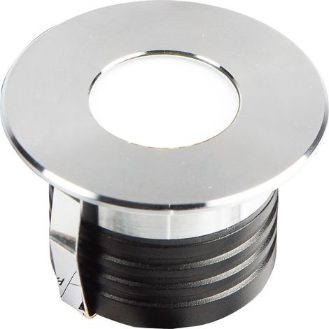Encastré de sol extérieur ZEPH 1 SLIM 24V rond inox non percée 3000K 115lm 2W - EUROPOLE - 56002