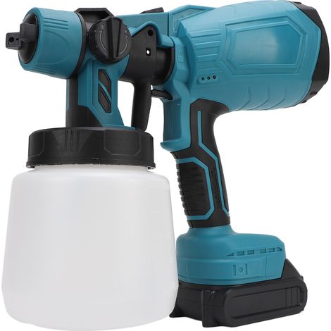 Pistolet à peinture pulvérisateur 200W bac 100ML 3 modes débit réglable sans fil pour clôture meuble mur porte prise EU 100-240V (1/5)
