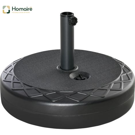 HOMAIRE Sonnenschirmständer HDPE Schwarz stabil für Garten bis 30kg Wasser oder 40kg Sand