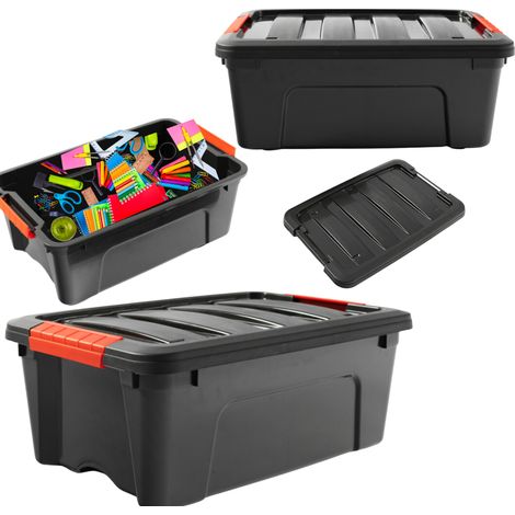 Cestino organizer multifunzionale con coperchio per riporre oggetti, capacità 12 litri - Contenitore per giocattoli, accessori e articoli per la casa, certificato CEEN 71, nuovo, 12 pezzi per scatola (1/4)
