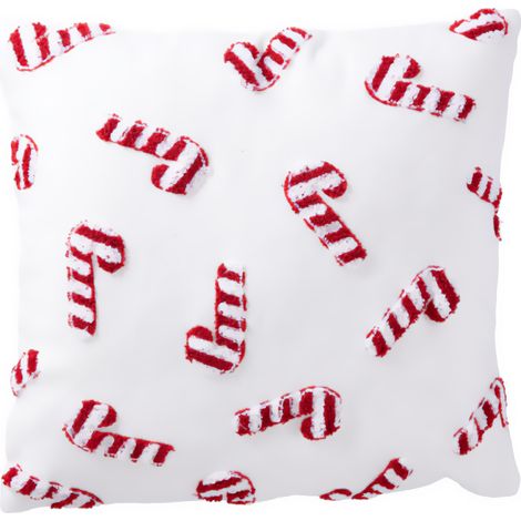 Weihnachtliches Zierkissen mit Zuckerstangen, 45 × 45 cm (1/2)