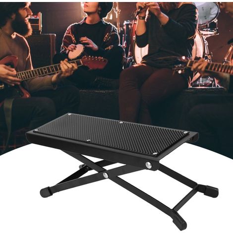 Repose-pieds en métal pour guitare acoustique, fabrication artisanale solide, antidérapant, pliable, pour guitare. (1/5)