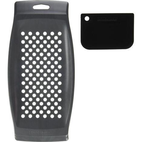 Fackelmann Grattugia per spätzle con raschietto per impasto, affettatrice per spätzle in plastica, spremiagrumi, 1 pezzo, grigio, 32 x 15 x 3 cm (1/4)