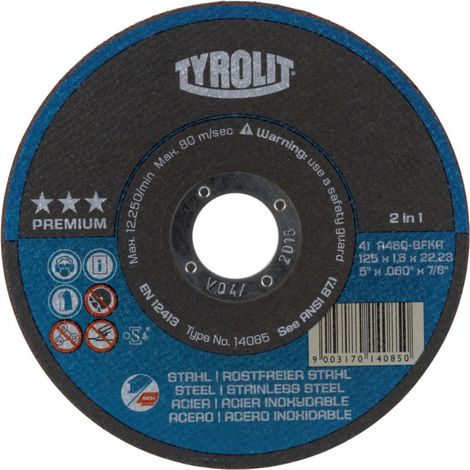 Disco Di Taglio-A60Q Acciaio Inox Bfka 115X1,0Mm Tyrolit