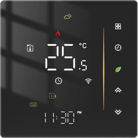 WiFi Thermostat Intelligent pour chaudière à gaz, Programmable Thermostats, Contrôle sans Fil Tuya / Smart Life APP / Alexa / Google Home, WiFi 2.4GHz, 5A